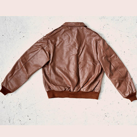 Men's Classic Brown A2 Leather Bomber Jacket